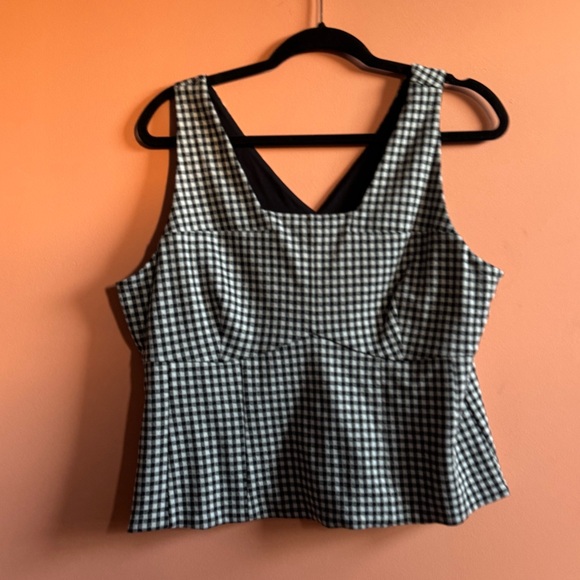 Cabi Black & White Gingham Bombshell Shell Tank Size L NWOT - Picture 1 of 7